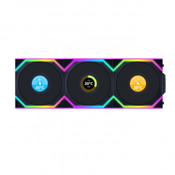 Lian Li UNI FAN SL WIRELESS LCD 3x120mm Siyah Kasa Fanı (G99.12SLLCD1W3B.00)