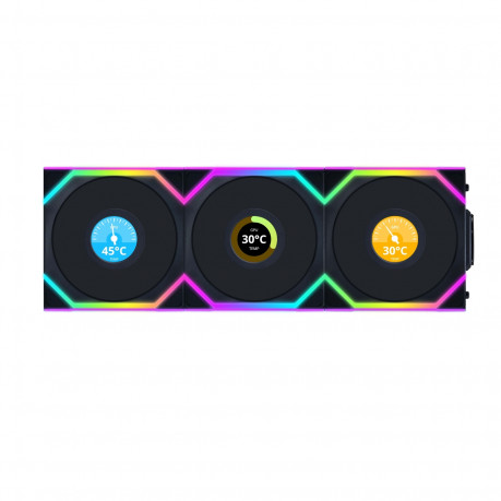 Lian Li UNI FAN SL WIRELESS LCD 3x120mm Siyah Kasa Fanı (G99.12SLLCD1W3B.00)